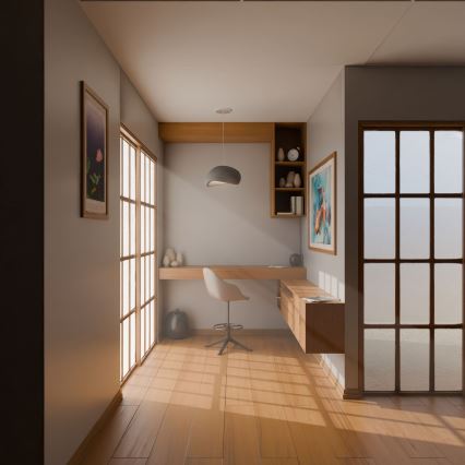 Brilagi - Hanglamp aan snoer WABI SABI 1xE27/40W/230V grijs