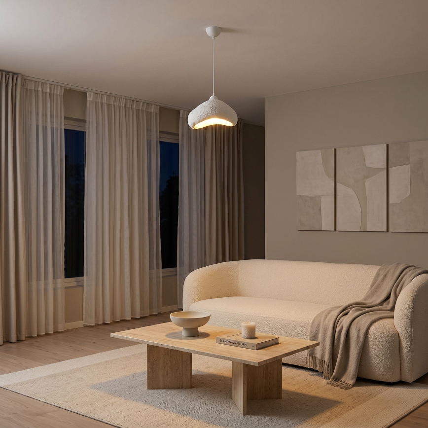 Brilagi - Hanglamp aan snoer WABI SABI 1xE27/40W/230V Ø 30 cm wit
