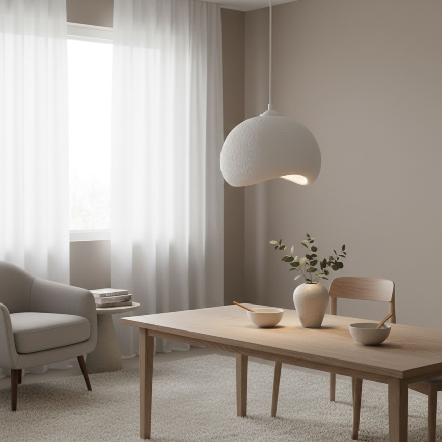 Brilagi - Hanglamp aan snoer WABI SABI 1xE27/40W/230V Ø 34 cm wit