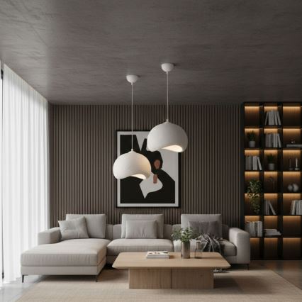 Brilagi - Hanglamp aan snoer WABI SABI 1xE27/40W/230V Ø 34 cm wit