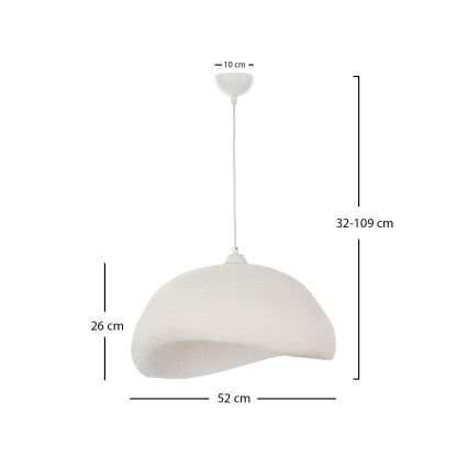 Brilagi - Hanglamp aan snoer WABI SABI 1xE27/40W/230V Ø 52 cm wit
