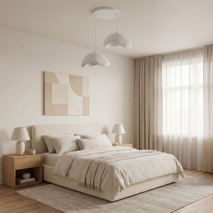 Brilagi - Hanglamp aan snoer WABI SABI 2xE27/40W/230V Ø 74 cm wit