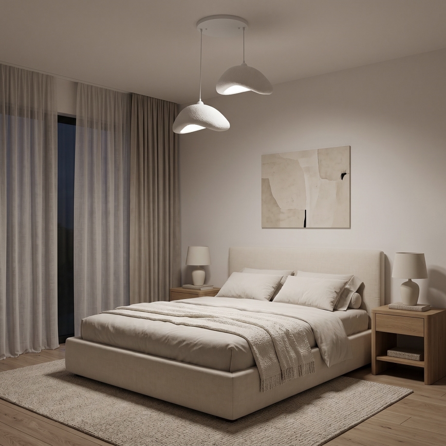 Brilagi - Hanglamp aan snoer WABI SABI 2xE27/40W/230V Ø 74 cm wit