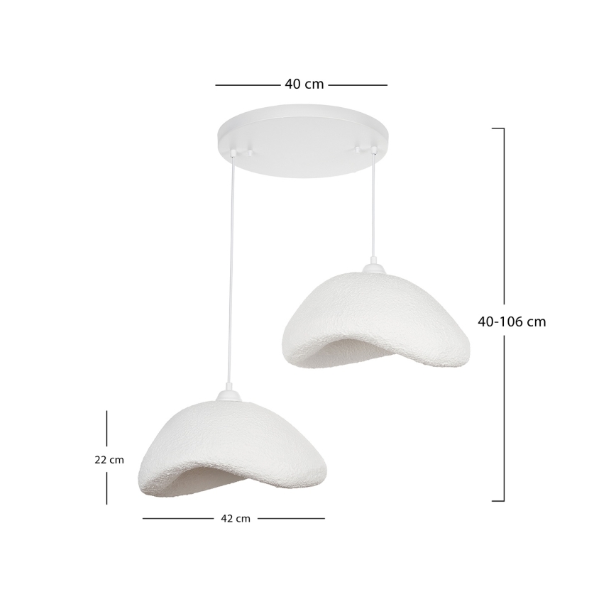 Brilagi - Hanglamp aan snoer WABI SABI 2xE27/40W/230V Ø 74 cm wit