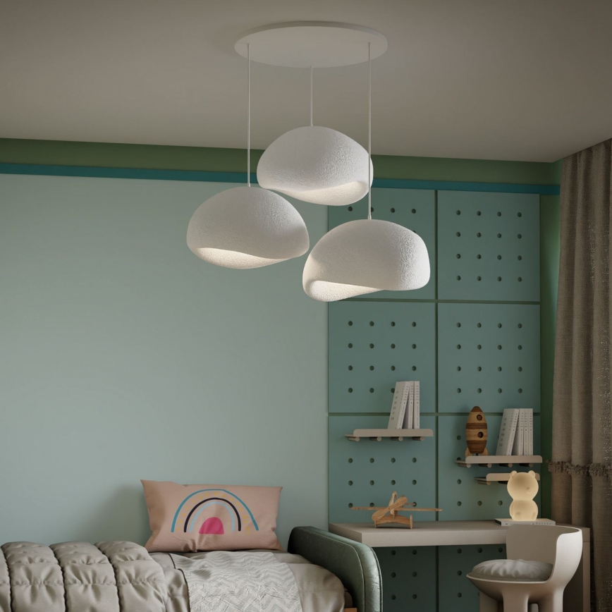 Brilagi - Hanglamp aan snoer WABI SABI 3xE27/40W/230V wit