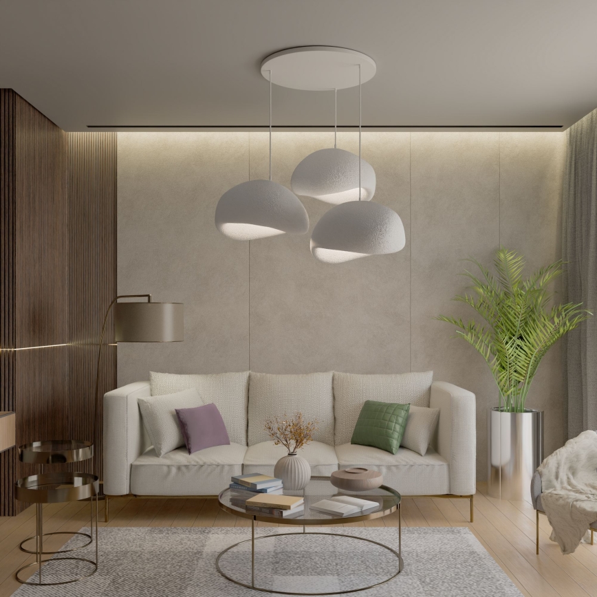 Brilagi - Hanglamp aan snoer WABI SABI 3xE27/40W/230V wit