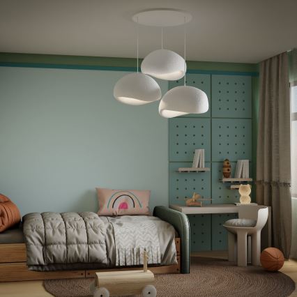 Brilagi - Hanglamp aan snoer WABI SABI 3xE27/40W/230V wit