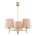 Brilagi - Hanglamp aan stang MONTE 3xE27/15W/230V beige/goud