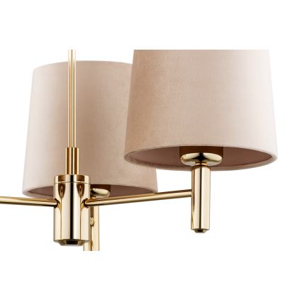 Brilagi - Hanglamp aan stang MONTE 3xE27/60W/230V beige/goud