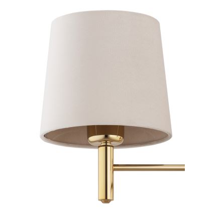 Brilagi - Hanglamp aan stang MONTE 3xE27/60W/230V beige/goud