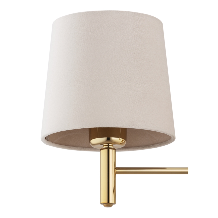 Brilagi - Hanglamp aan stang MONTE 3xE27/60W/230V beige/goud