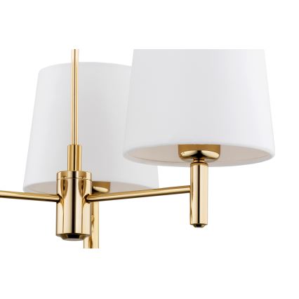 Brilagi - Hanglamp aan stang MONTE 3xE27/60W/230V crème/goud
