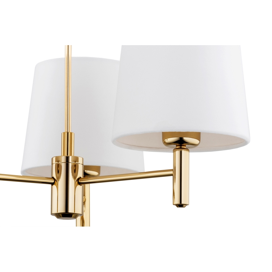 Brilagi - Hanglamp aan stang MONTE 3xE27/60W/230V crème/goud
