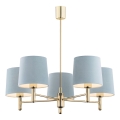 Brilagi - Hanglamp aan stang MONTE 5xE27/60W/230V blauw/goud