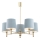 Brilagi - Hanglamp aan stang MONTE 5xE27/60W/230V blauw/goud