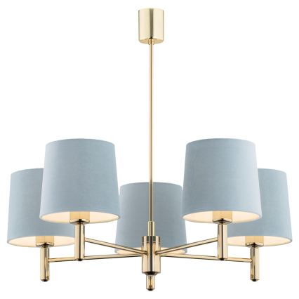 BRILAGI - Hanglamp aan stang MONTE 5xE27/60W/230V blauw/goud