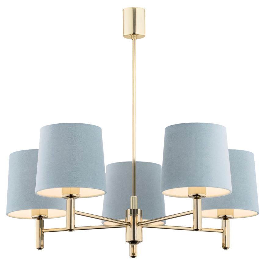 BRILAGI - Hanglamp aan stang MONTE 5xE27/60W/230V blauw/goud