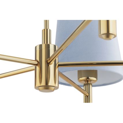 BRILAGI - Hanglamp aan stang MONTE 5xE27/60W/230V blauw/goud