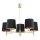Brilagi - Hanglamp aan stang MONTE 5xE27/60W/230V zwart/goud