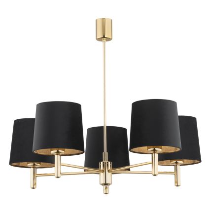 BRILAGI - Hanglamp aan stang MONTE 5xE27/60W/230V zwart/goud