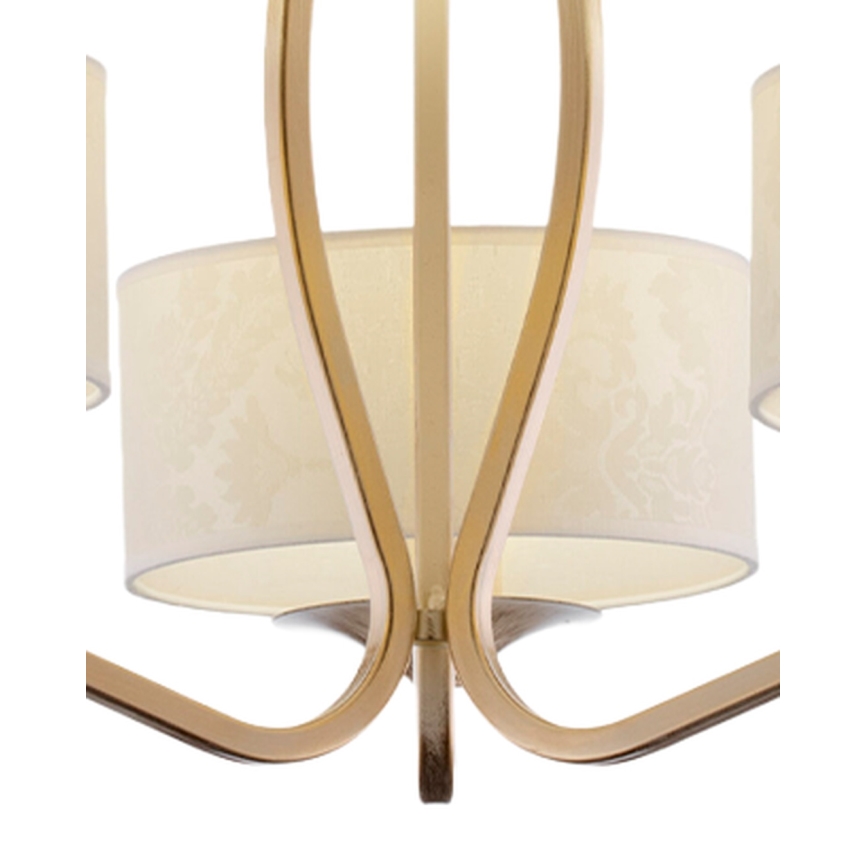 Brilagi - Hanglamp aan stang SAPHIRE 3xE27/15W/230V Ø 66 cm crème/goud/patina