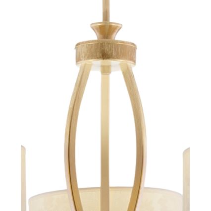 Brilagi - Hanglamp aan stang SAPHIRE 3xE27/15W/230V Ø 66 cm crème/goud/patina