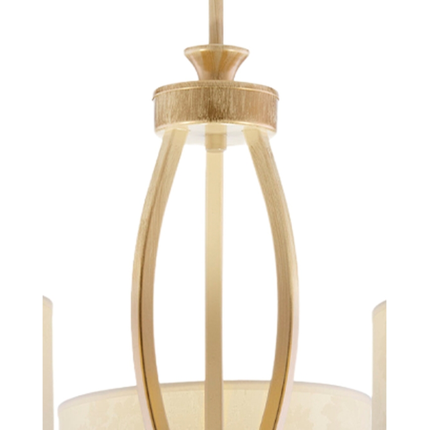 Brilagi - Hanglamp aan stang SAPHIRE 3xE27/15W/230V Ø 66 cm crème/goud/patina