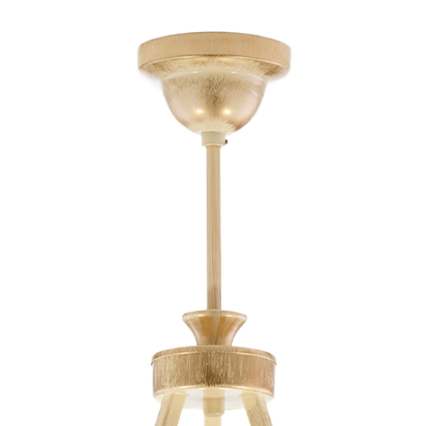 Brilagi - Hanglamp aan stang SAPHIRE 3xE27/15W/230V Ø 66 cm crème/goud/patina