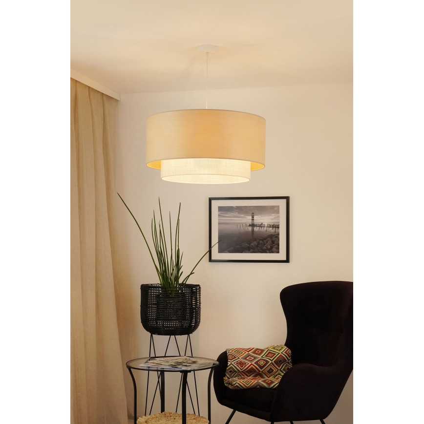 Brilagi - Hanglamp aan kabel ARIZONA BOHO 1xE27/15W/230V Ø 60 cm beige/wit