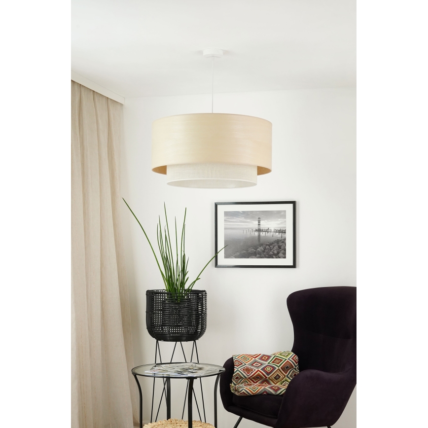 Brilagi - Hanglamp aan kabel ARIZONA BOHO 1xE27/15W/230V Ø 60 cm beige/wit