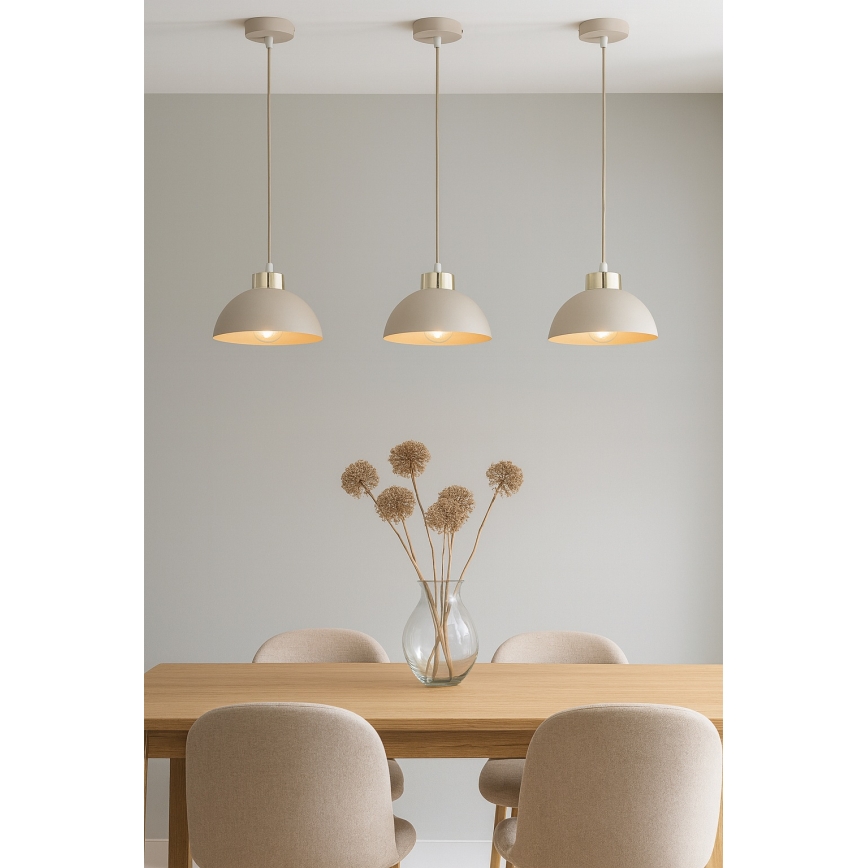Brilagi - Hanglamp met kabel 1xE27/60W/230V Ø 18 cm beige/goud