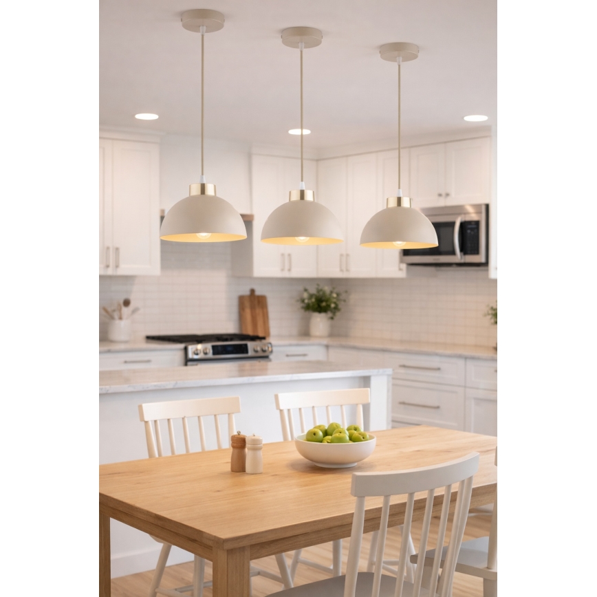 Brilagi - Hanglamp met kabel 1xE27/60W/230V Ø 18 cm beige/goud