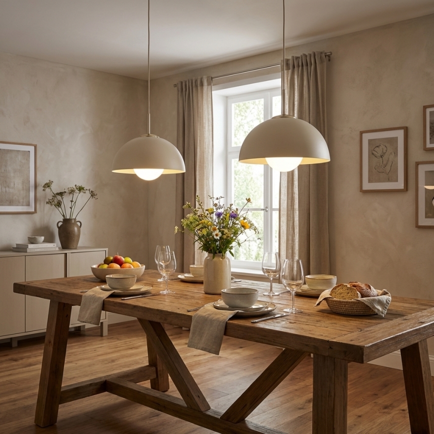 Brilagi - Hanglamp met kabel 1xE27/60W/230V Ø 30 cm beige/goud