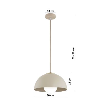 Brilagi - Hanglamp met kabel 1xE27/60W/230V Ø 30 cm beige/goud