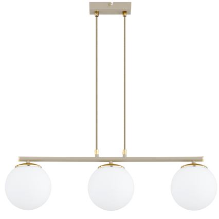 Brilagi - Hanglamp met kabel 3xE27/60W/230V beige/goud