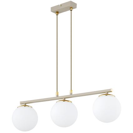 Brilagi - Hanglamp met kabel 3xE27/60W/230V beige/goud