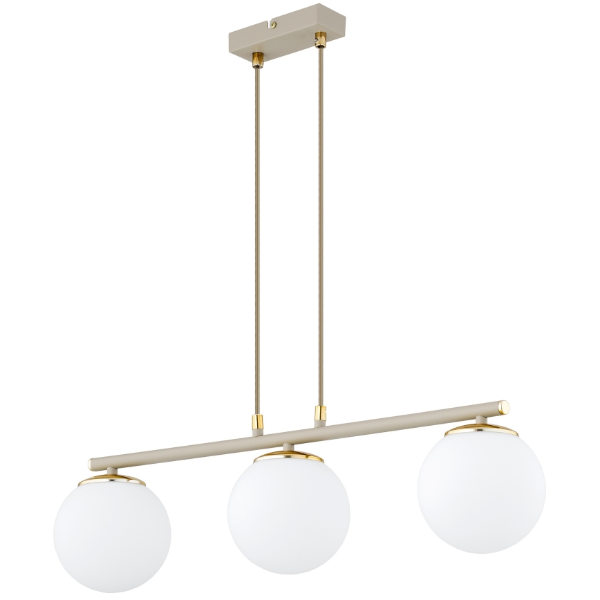 Brilagi - Hanglamp met kabel 3xE27/60W/230V beige/goud