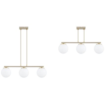 Brilagi - Hanglamp met kabel 3xE27/60W/230V beige/goud