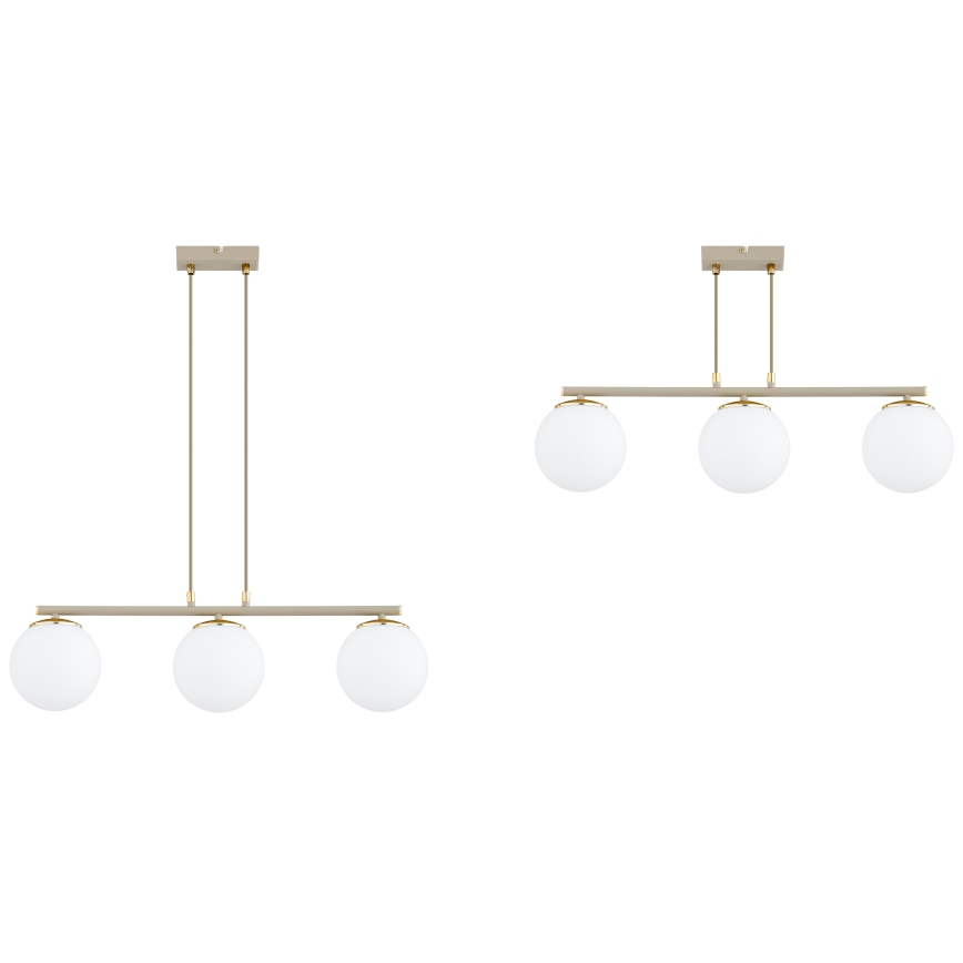 Brilagi - Hanglamp met kabel 3xE27/60W/230V beige/goud