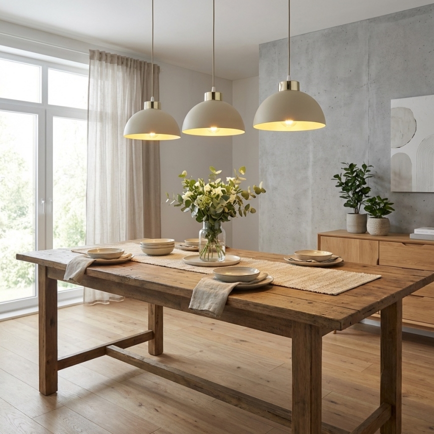 Brilagi - Hanglamp met kabel 3xE27/60W/230V beige/goud