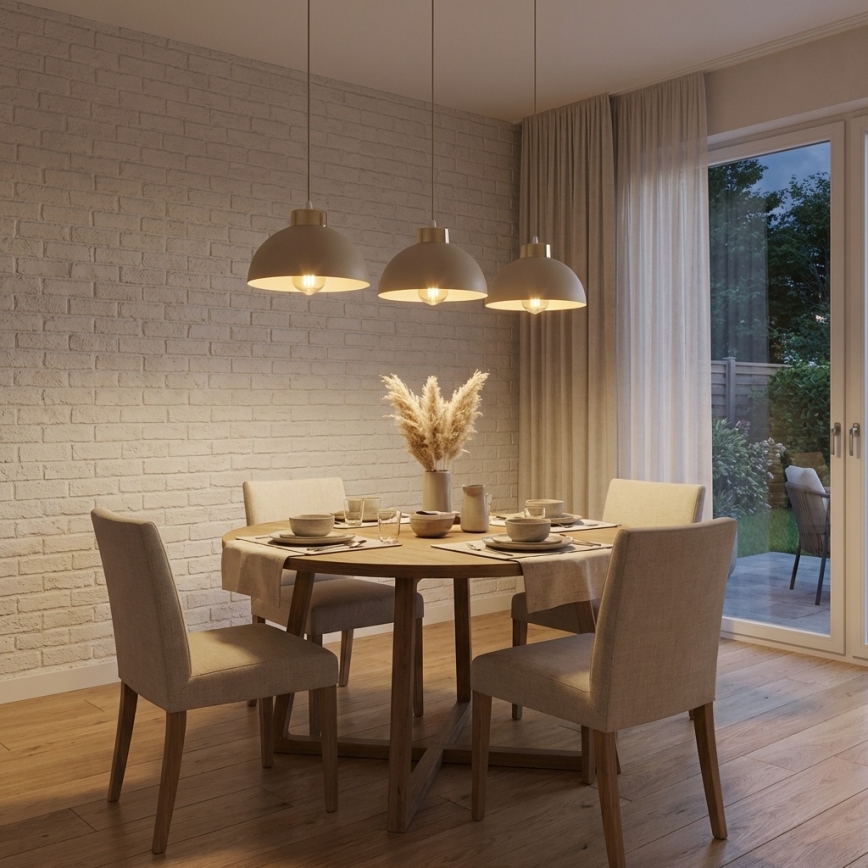 Brilagi - Hanglamp met kabel 3xE27/60W/230V beige/goud