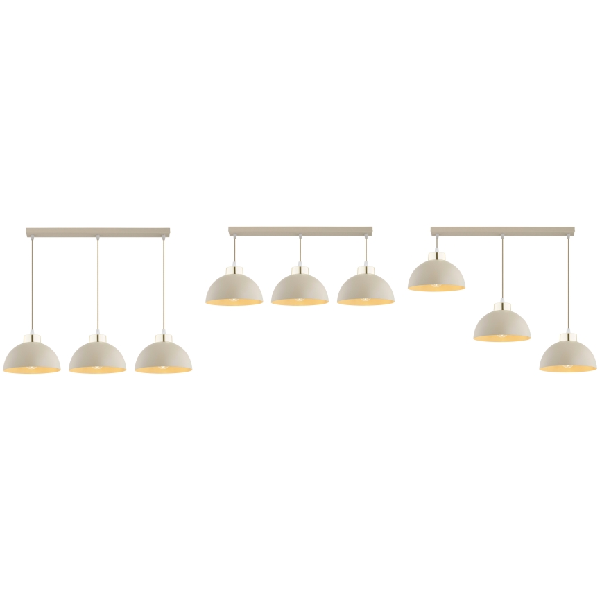 Brilagi - Hanglamp met kabel 3xE27/60W/230V beige/goud