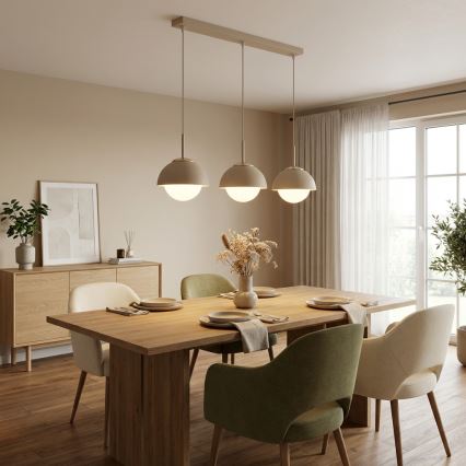 Brilagi - Hanglamp met kabel 3xE27/60W/230V beige/goud