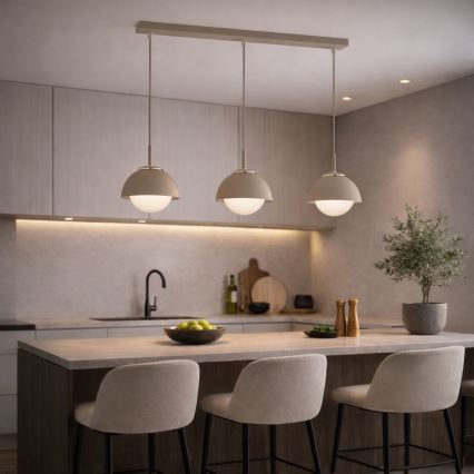 Brilagi - Hanglamp met kabel 3xE27/60W/230V beige/goud