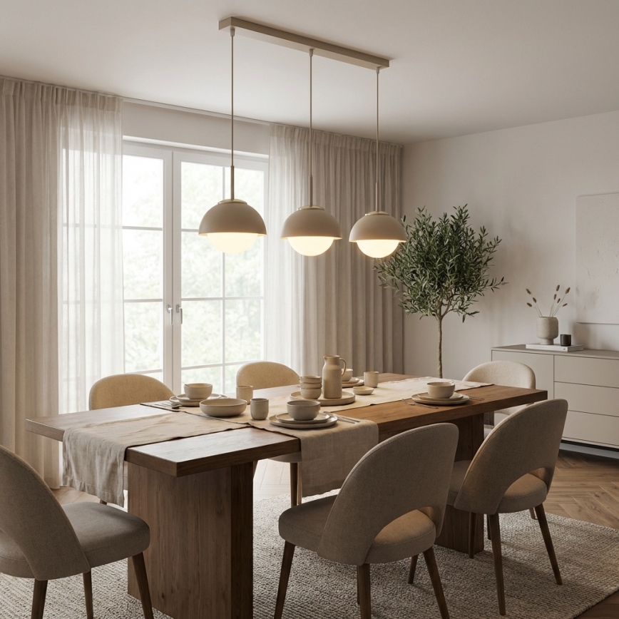Brilagi - Hanglamp met kabel 3xE27/60W/230V beige/goud
