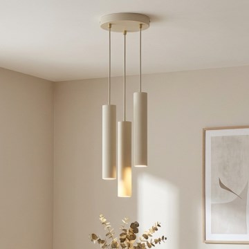 Brilagi - Hanglamp met kabel 3xGU10/15W/230V beige/goud