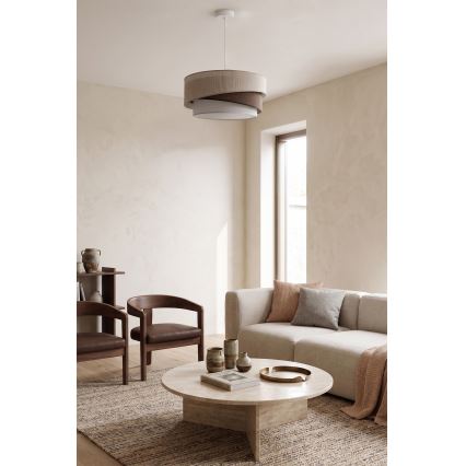 Brilagi - Hanglamp met kabel ARROW 1xE27/60W/230V diam. 45 cm beige/bruin/wit