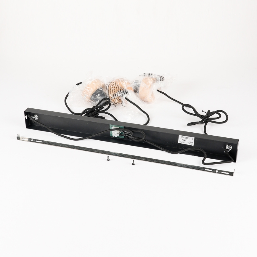 Brilagi - Hanglamp met kabel BASKLITE 3xE27/15W/230V hout/zwart