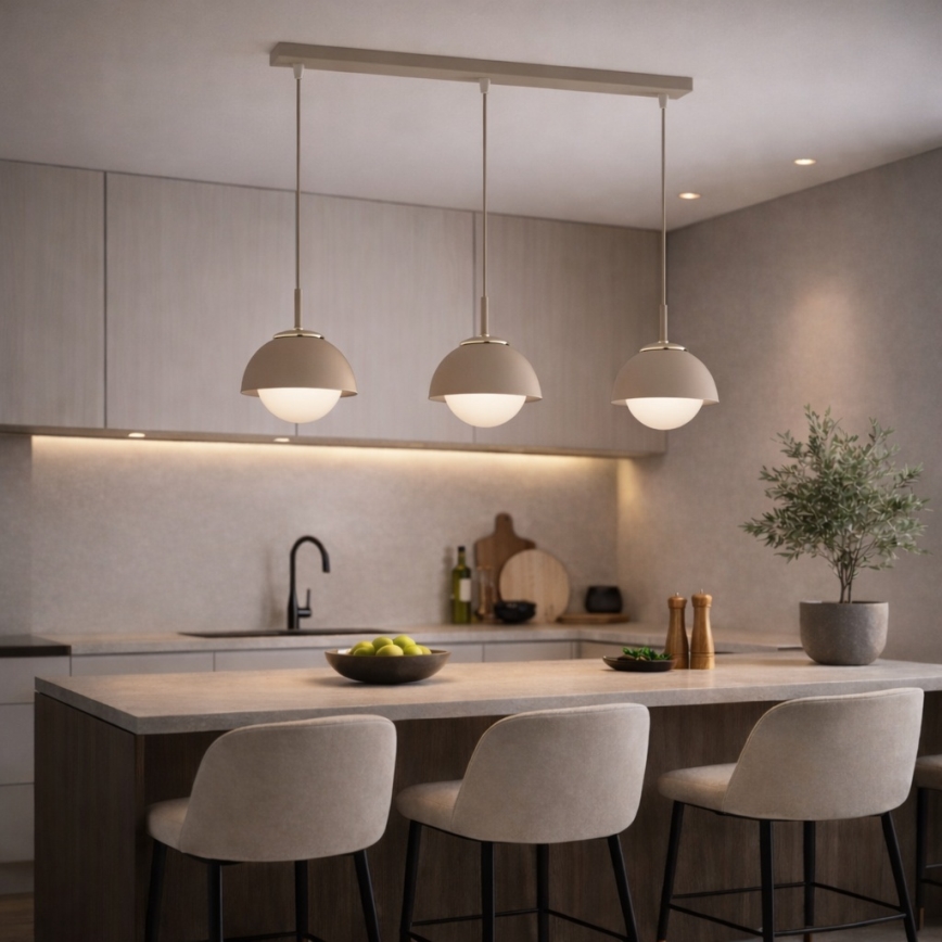 Brilagi - Hanglamp met kabel COSMO 3xE27/60W/230V beige/goud