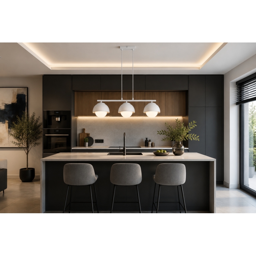 BRILAGI - Hanglamp met kabel COSMO 3xE27/60W/230V wit/goud